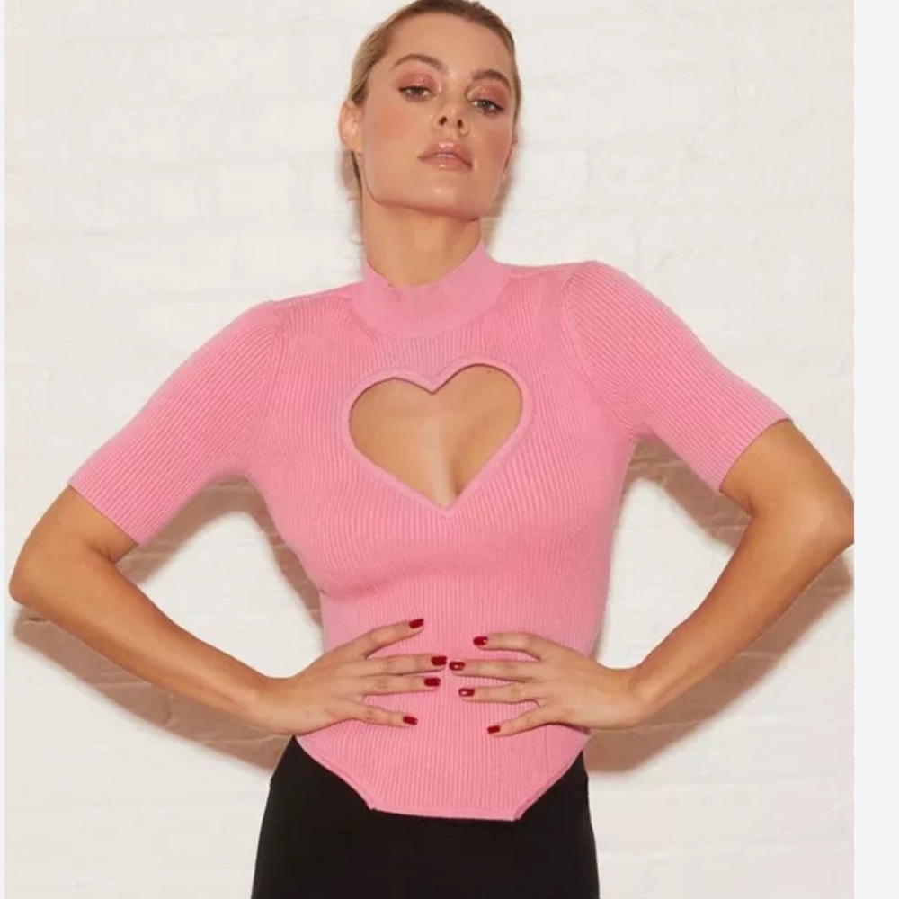 Fleur du Mal Db Pink Heart Cut Out Top XS Brand new